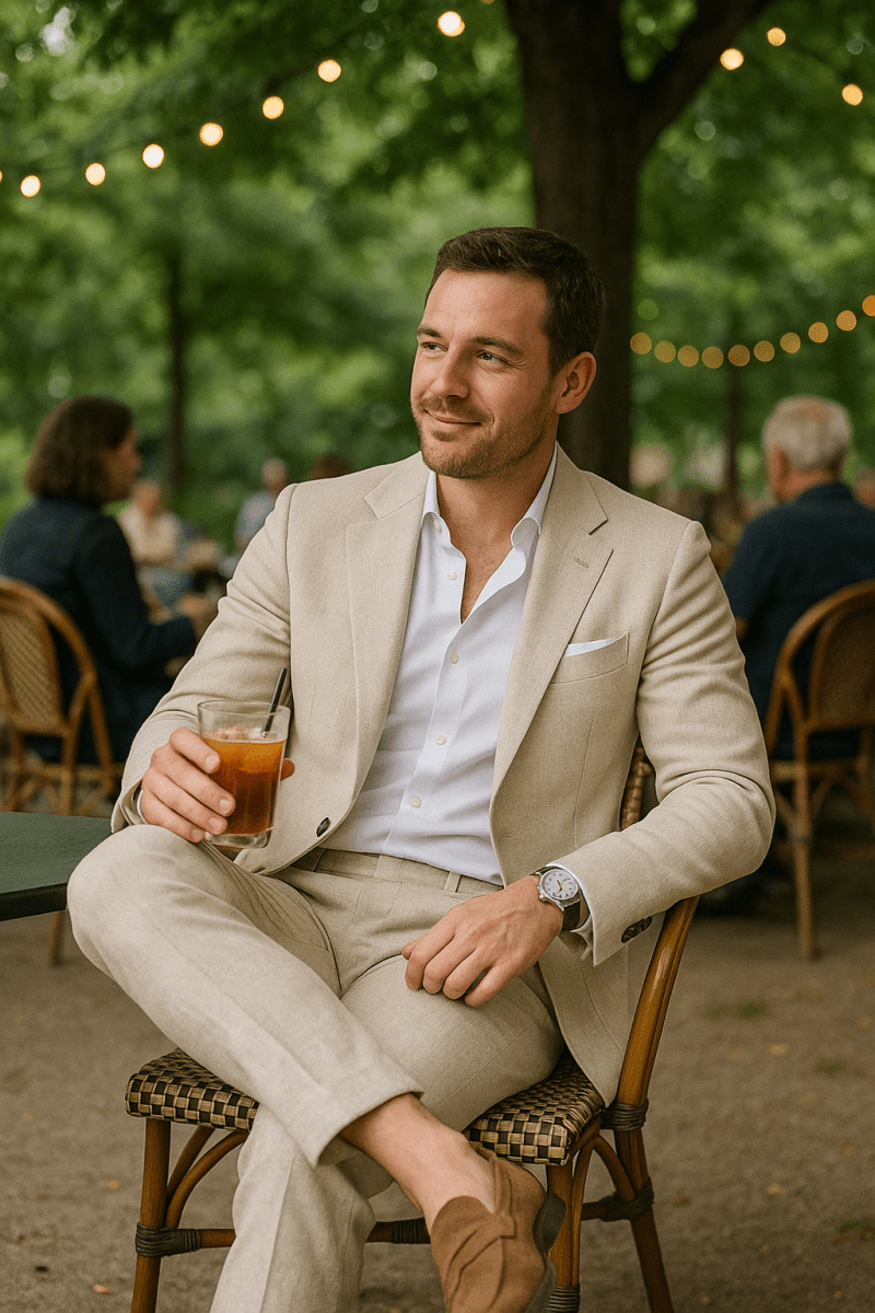 Elegantissimo Completo in Lino Slim Fit – Completo Estivo Moderno per Uomini