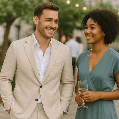Elegantissimo Completo in Lino Slim Fit – Completo Estivo Moderno per Uomini