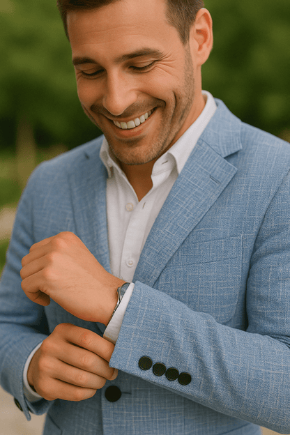 Elegantissimo Completo in Lino Slim Fit – Completo Estivo Moderno per Uomini