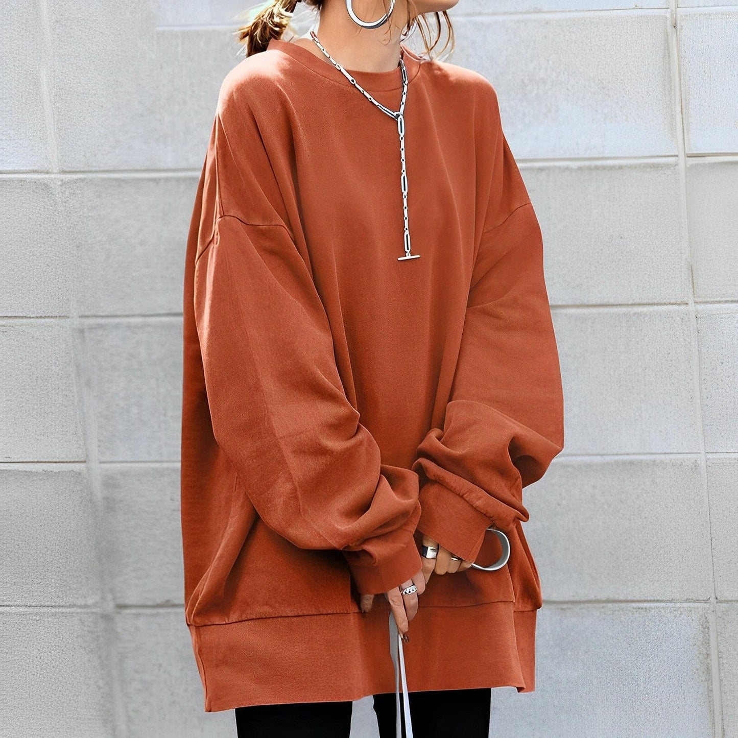 Solène - Pullover oversize in materiale morbido ed elegante in colori di tendenza per donne