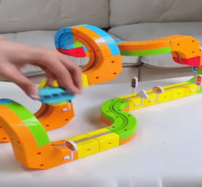 Tracivie - Pista a cubi fai-da-te – Creativo & Attivo – Gioco del treno DIY