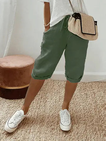 Fioralys - Pantaloni corti per donne in cotone-lino – fluidi, leggeri e alla moda per l'estate 2026