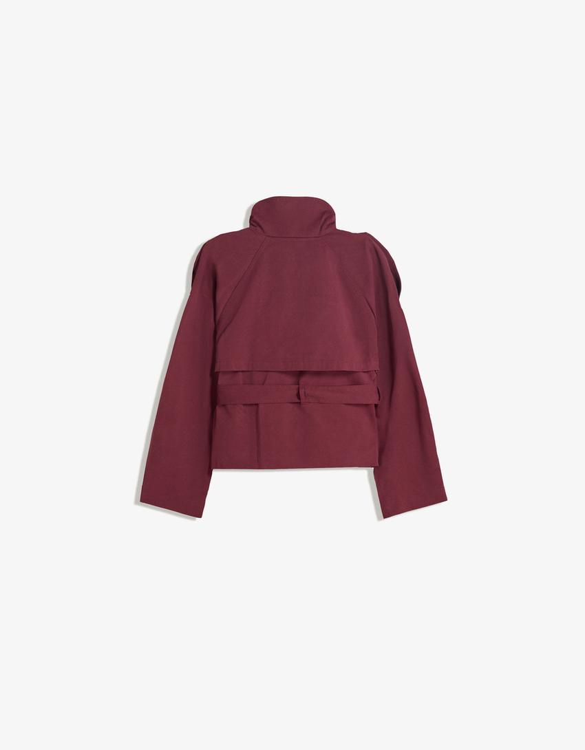Elvire - Trench corto primaverile alla moda per donne, con bottoni e cintura in vita