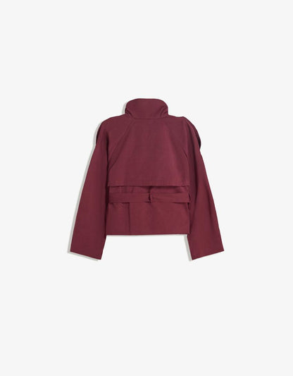 Elvire - Trench corto primaverile alla moda per donne, con bottoni e cintura in vita