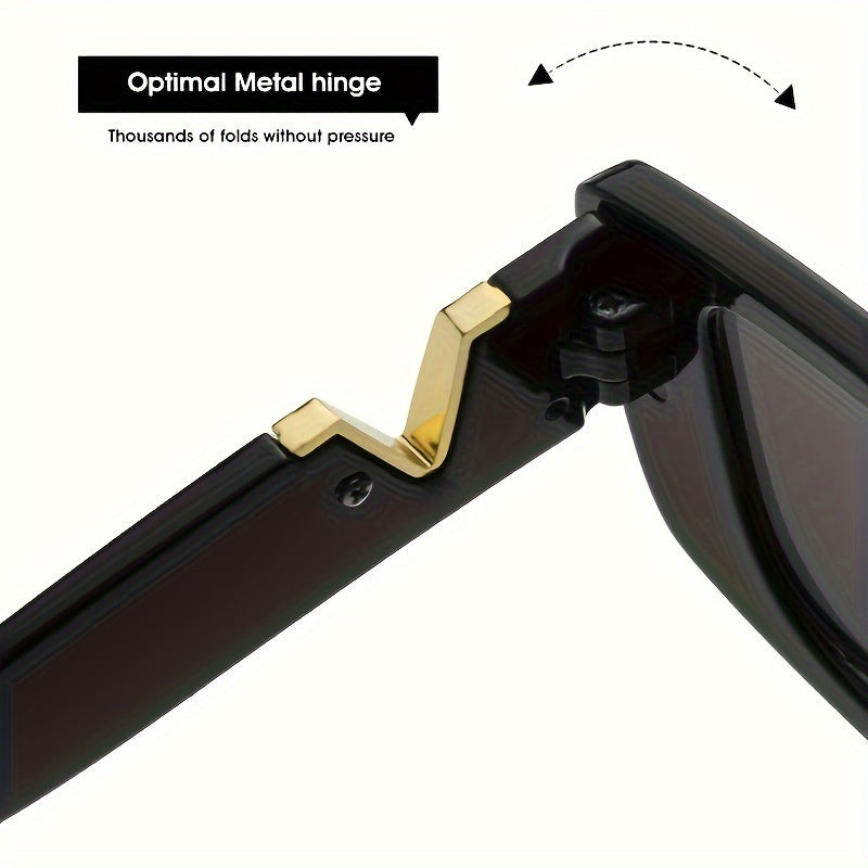 Occhiali da sole retro slim con protezione UV per donne – Eleganti occhiali statement con dettaglio in metallo