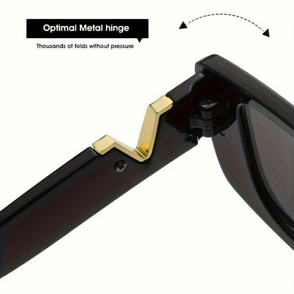 Occhiali da sole retro slim con protezione UV per donne – Eleganti occhiali statement con dettaglio in metallo