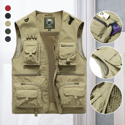 Clément - Gilet Tattico | Bodywarmer Outdoor | Versatile | Campeggio, Pesca, Escursionismo