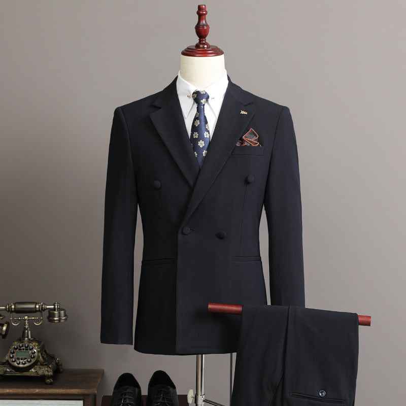 Elegante completo da uomo doppiopetto slim fit – completo da business e da cerimonia 3 pezzi