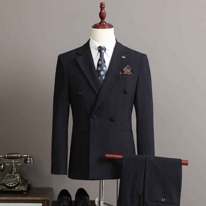 Elegante completo da uomo doppiopetto slim fit – completo da business e da cerimonia 3 pezzi