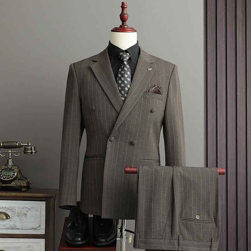 Elegante completo da uomo doppiopetto slim fit – completo da business e da cerimonia 3 pezzi