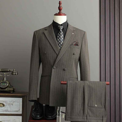 Elegante completo da uomo doppiopetto slim fit – completo da business e da cerimonia 3 pezzi