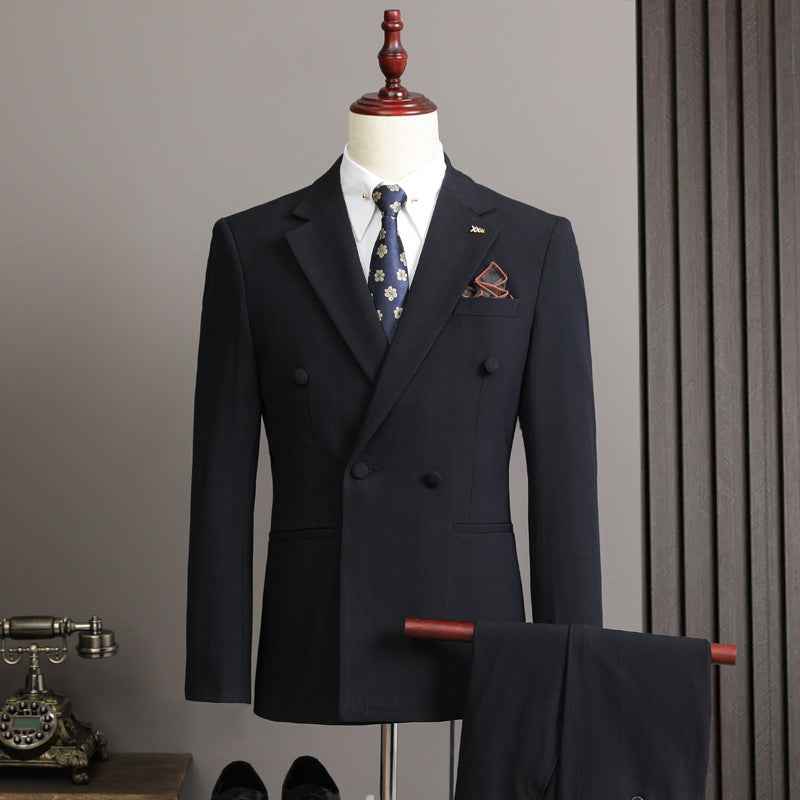 Elegante completo da uomo doppiopetto slim fit – completo da business e da cerimonia 3 pezzi