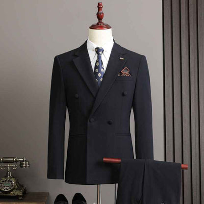 Elegante completo da uomo doppiopetto slim fit – completo da business e da cerimonia 3 pezzi