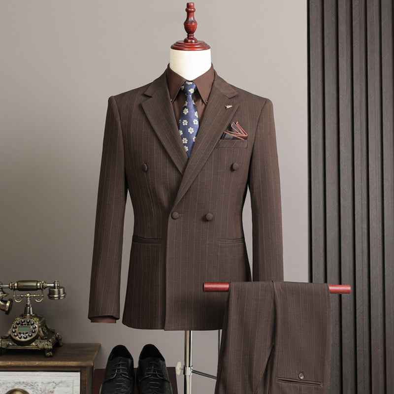 Elegante completo da uomo doppiopetto slim fit – completo da business e da cerimonia 3 pezzi
