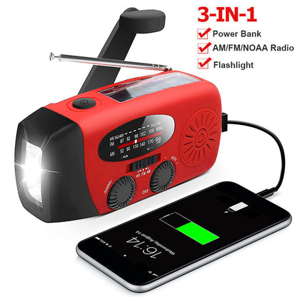Vivacis - Radio di emergenza autosufficiente – Manovella, Solare, Torcia & Powerbank – Radio FM/AM, Indispensabile per Catastrofi e Emergenze