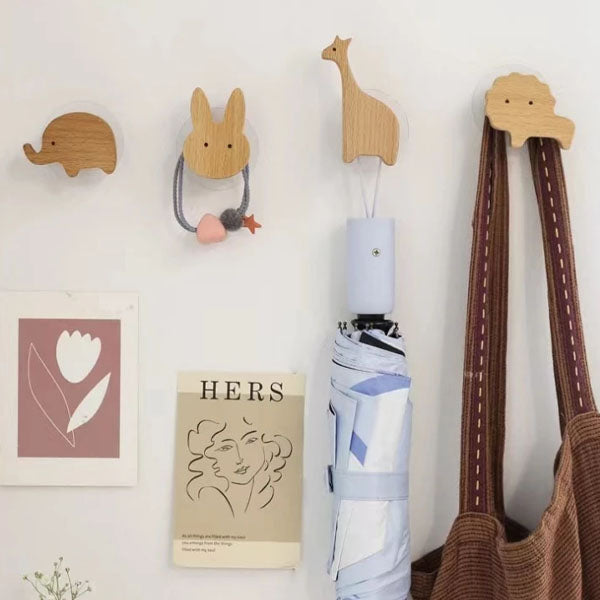 BoisMalin - Ganci a muro giocosi in legno con motivi animali