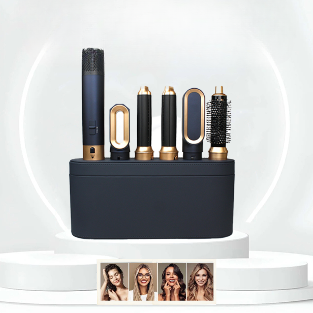 Styler per capelli Glow multifunzionale 5-in-1 con potente tecnologia agli ioni da 1000W, incluso asciugacapelli, piastra per capelli