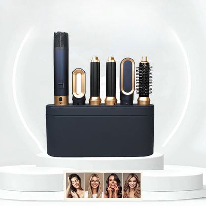 Styler per capelli Glow multifunzionale 5-in-1 con potente tecnologia agli ioni da 1000W, incluso asciugacapelli, piastra per capelli