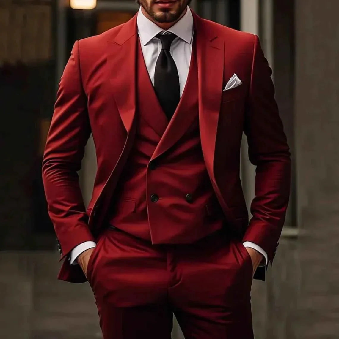 Completo da uomo 3 pezzi esclusivo – Moderno slim fit per matrimoni e affari