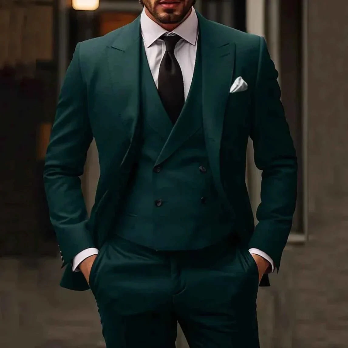 Completo da uomo 3 pezzi esclusivo – Moderno slim fit per matrimoni e affari
