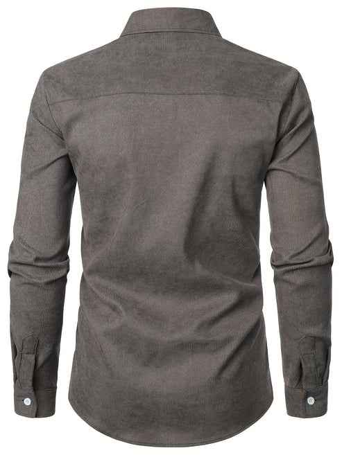 Camicia Slim Fit Moderna – Elegante camicia a maniche lunghe con dettagli a quadri e taschino per uomo