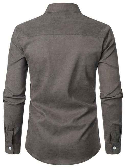 Camicia Slim Fit Moderna – Elegante camicia a maniche lunghe con dettagli a quadri e taschino per uomo