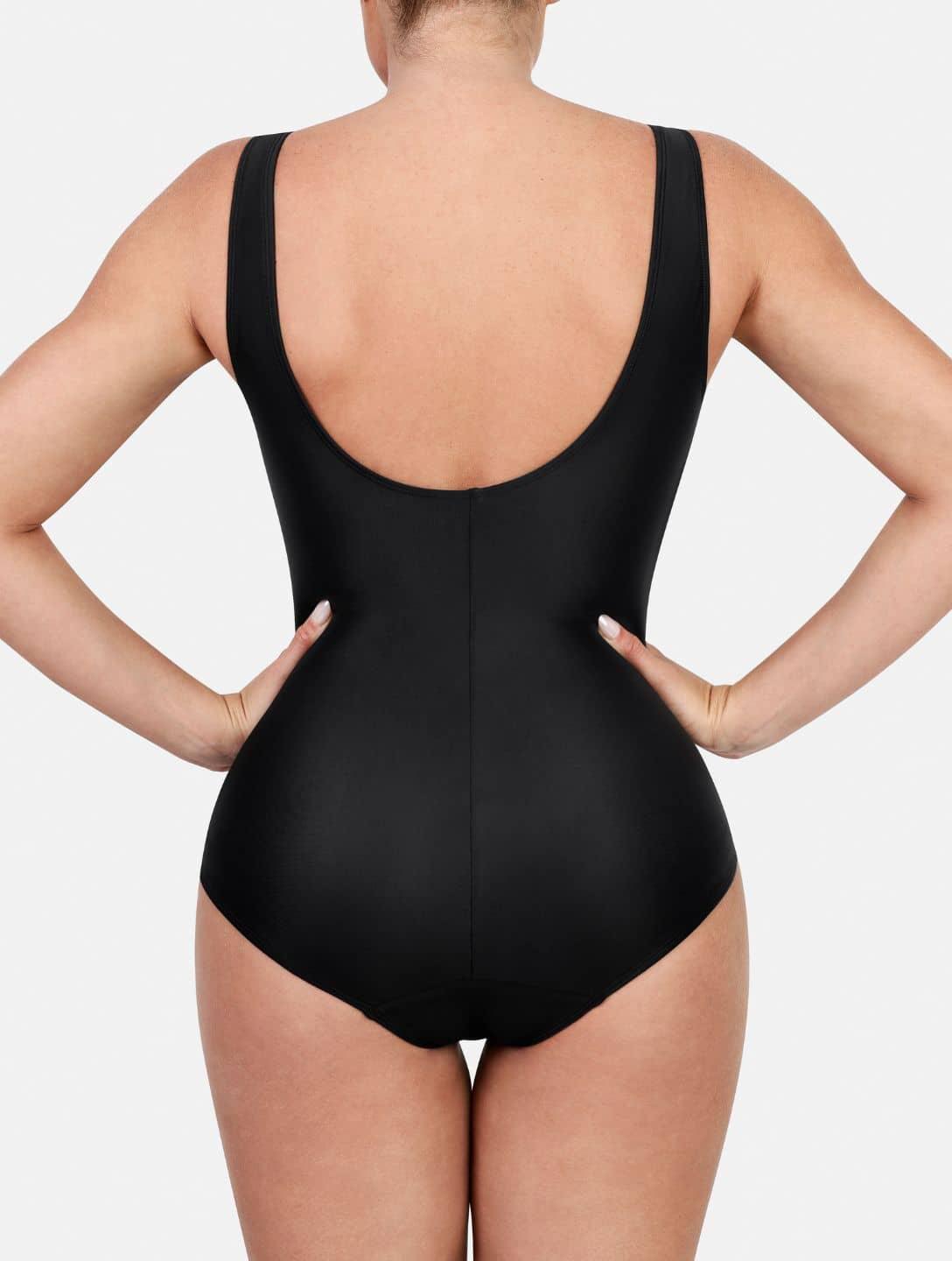 Costume da bagno modellante con effetto incrociato – Controllo del ventre & Elegante scollatura a V per donne