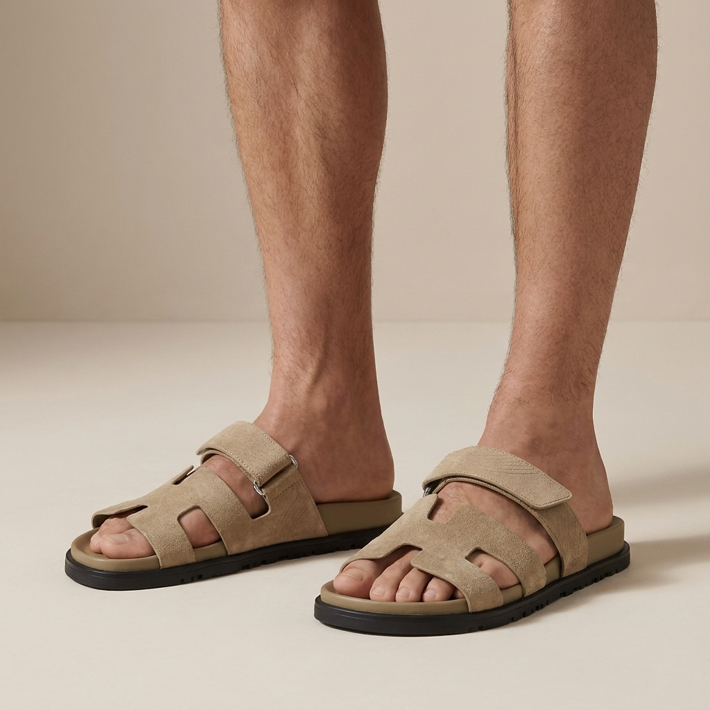 Pantofole confortevoli con cinturino regolabile per uomini – Eleganti sandali da tempo libero per estate e vacanze