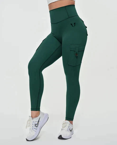 Leggings Cargo a Vita Alta con Tasche – Leggings Sportivi Modellanti e Traspiranti per Donne