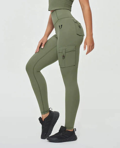 Leggings Cargo a Vita Alta con Tasche – Leggings Sportivi Modellanti e Traspiranti per Donne