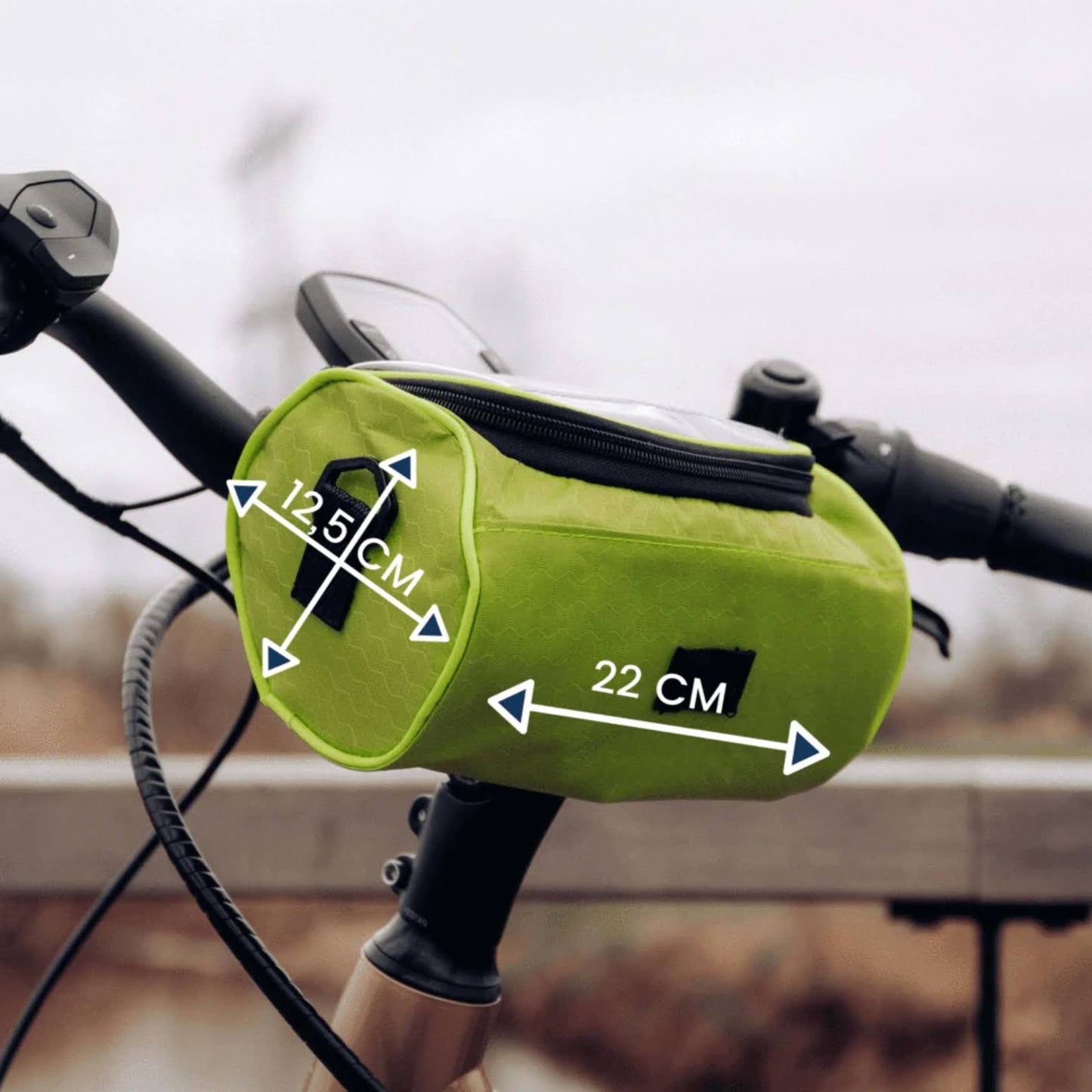 Cyclivie - Borsa da manubrio con zip – Compatibile con touchscreen