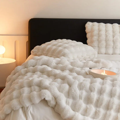 Moellevia - Plaid Ultra-Morbido in Pelliccia Sintetica per un Comfort Lussuoso