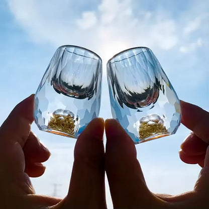 Kinverre - Bicchiere per Sake Giapponese con Foglia d'Oro Applicata a Mano