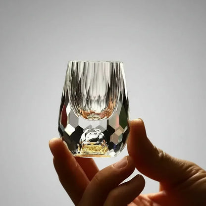Kinverre - Bicchiere per Sake Giapponese con Foglia d'Oro Applicata a Mano