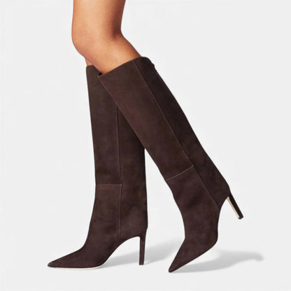 Aurivane - Eleganti Stivali Alti in Pelle con Tacco