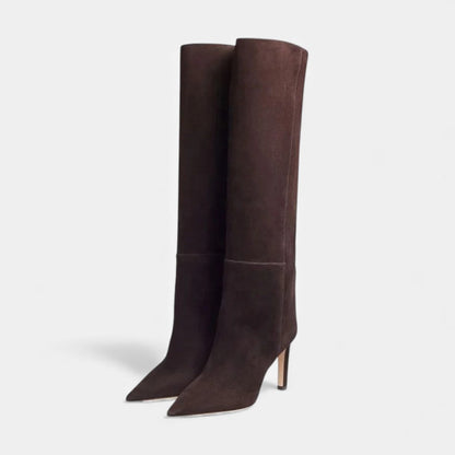 Aurivane - Eleganti Stivali Alti in Pelle con Tacco