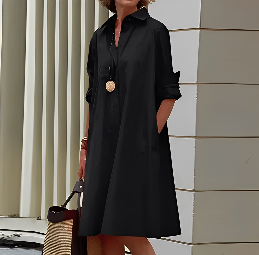 abito chemisier donna elegante vista frontale