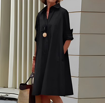 abito chemisier donna elegante vista frontale