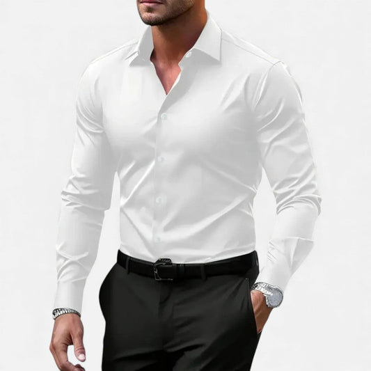 camicia uomo slim fit antipiega vista frontale