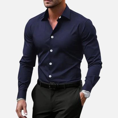 camicia uomo slim fit antipiega business