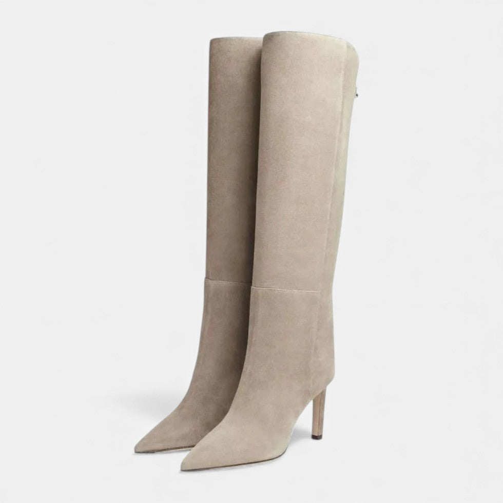 Aurivane - Eleganti Stivali Alti in Pelle con Tacco