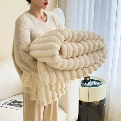 Pelivra - Plaid a costine ultra-morbido per calore e lusso
