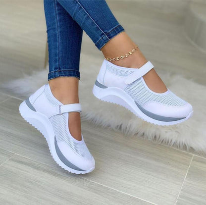 Sneaker in mesh traspirante con chiusura in velcro per donne – Scarpe comode per la vita quotidiana e il tempo libero