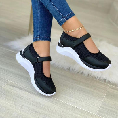 Sneaker in mesh traspirante con chiusura in velcro per donne – Scarpe comode per la vita quotidiana e il tempo libero