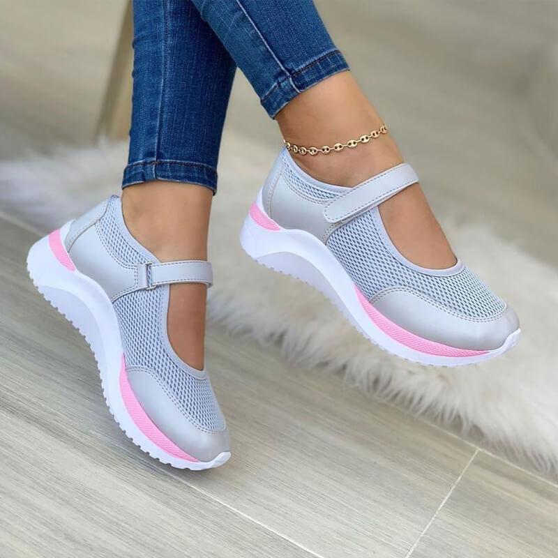 Sneaker in mesh traspirante con chiusura in velcro per donne – Scarpe comode per la vita quotidiana e il tempo libero