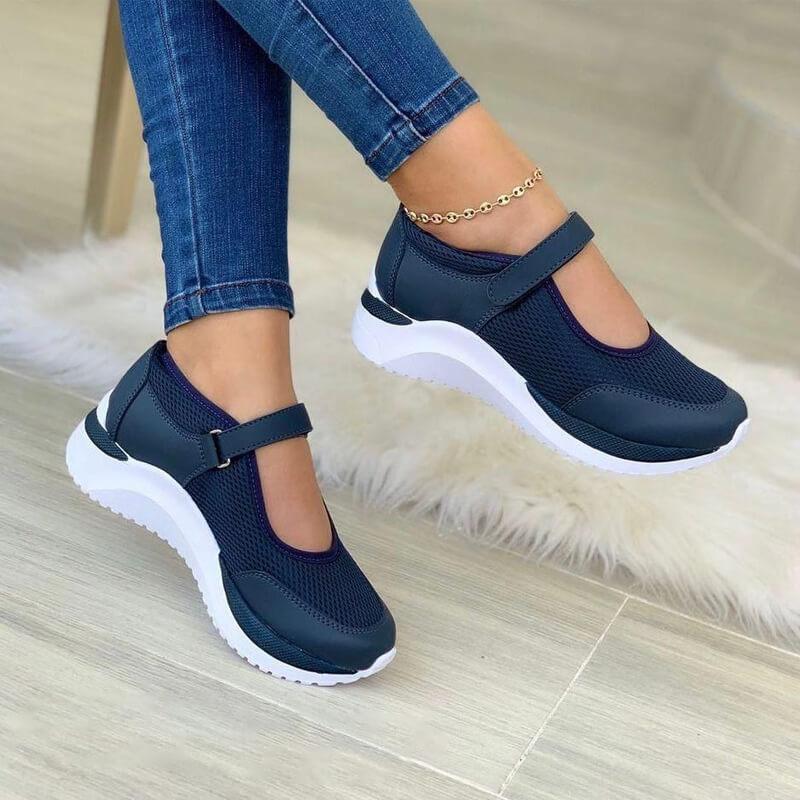 Sneaker in mesh traspirante con chiusura in velcro per donne – Scarpe comode per la vita quotidiana e il tempo libero