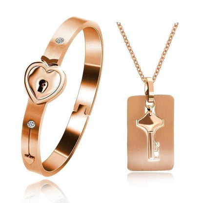 Amoréa - SEI LA CHIAVE DEL MIO CUORE – Set Bracciale + Collana