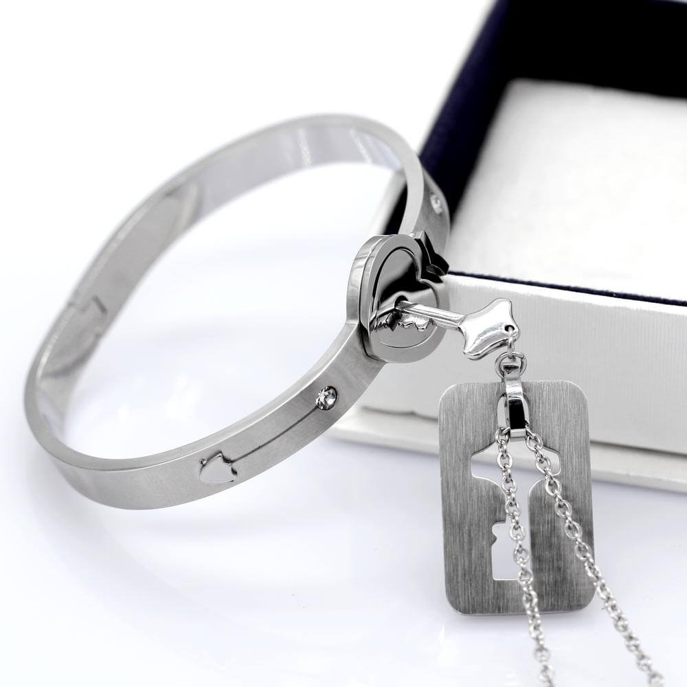 Amoréa - SEI LA CHIAVE DEL MIO CUORE – Set Bracciale + Collana