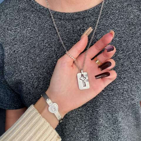 Amoréa - SEI LA CHIAVE DEL MIO CUORE – Set Bracciale + Collana