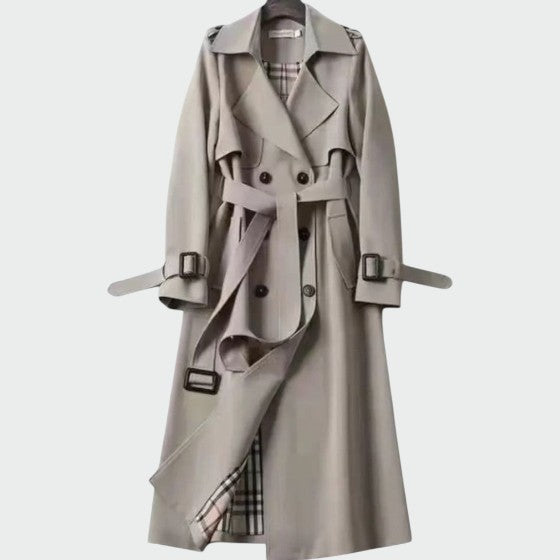 Syléa - Trench coat senza tempo e indispensabile con chiusura a doppio bottone e fodera stampata